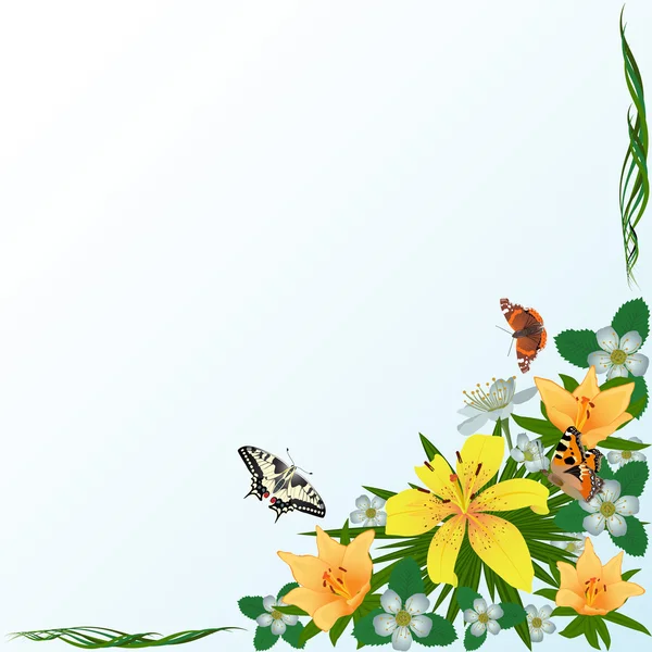 Летний букет цветов — стоковый вектор