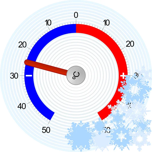 Термометр. Зима — стоковый вектор