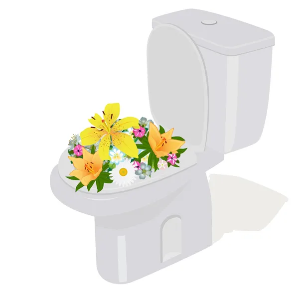 Blumen und Toilette — Stockfoto