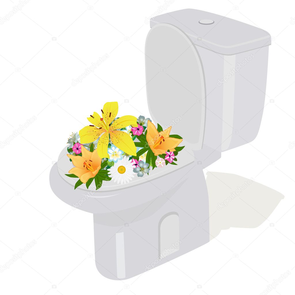 Flowers and toilet
