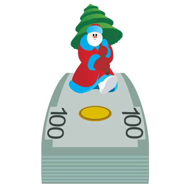 钱和圣诞老人 — 图库矢量图片