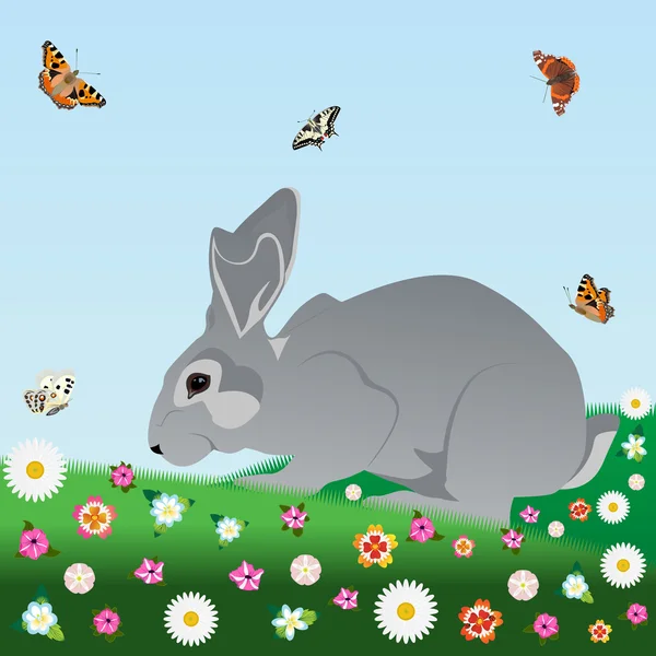 Conejo en el prado — Archivo Imágenes Vectoriales
