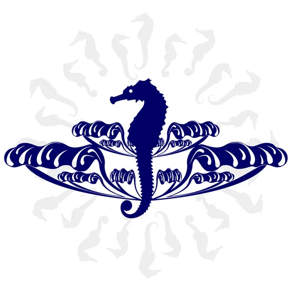 Cheval de mer dans la mer — Image vectorielle