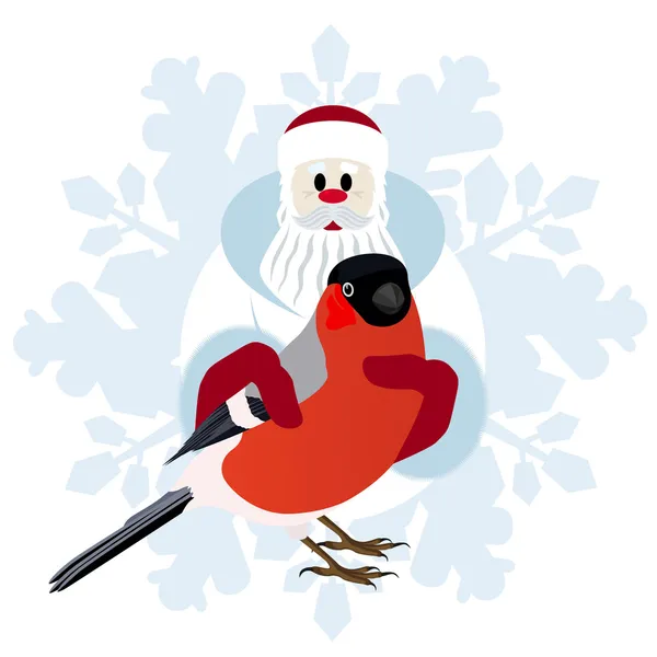 Noel Baba'nın elinde şakrak kuşu — Stok Vektör