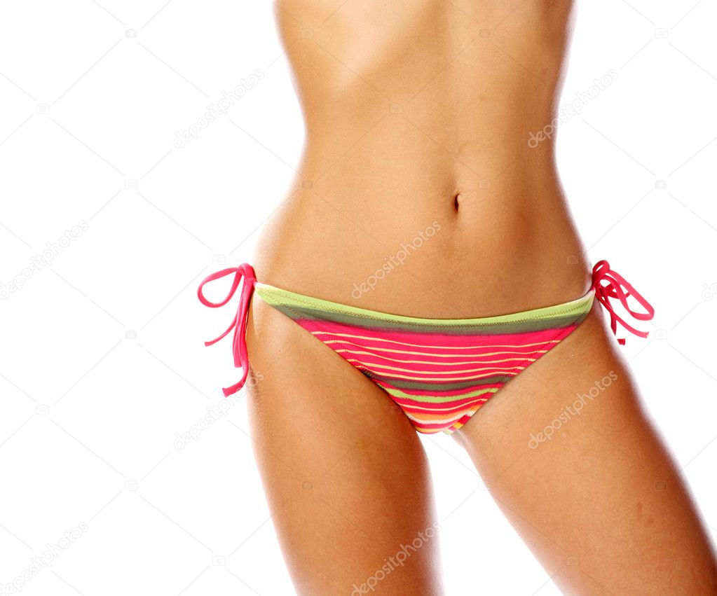 Sexy belly isolated on white