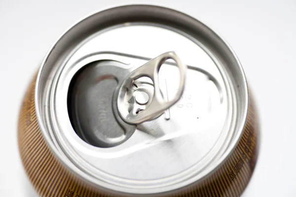Topo de uma lata de refrigerante aberta — Fotografia de Stock