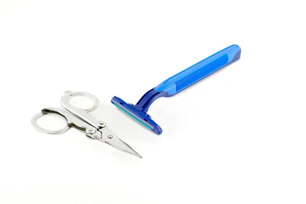 Nehtové nůžky a holení set — Stock fotografie