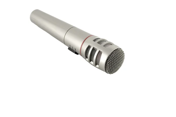 Mikrofon přes bílý — Stock fotografie