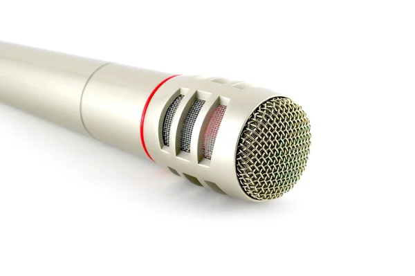 Vecchio microfono su bianco — Foto Stock