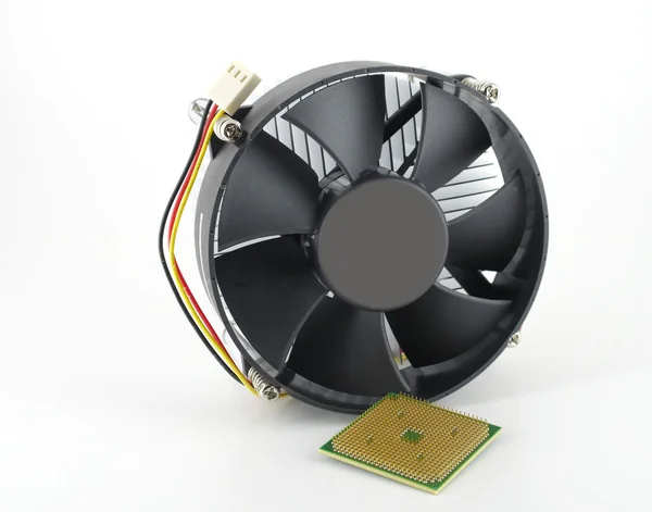 Processor and fan with radiator — Stock Photo, Image