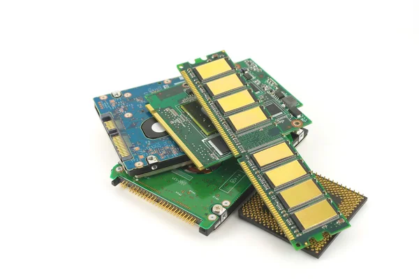 Elektroniska komponenter för dator — Stockfoto