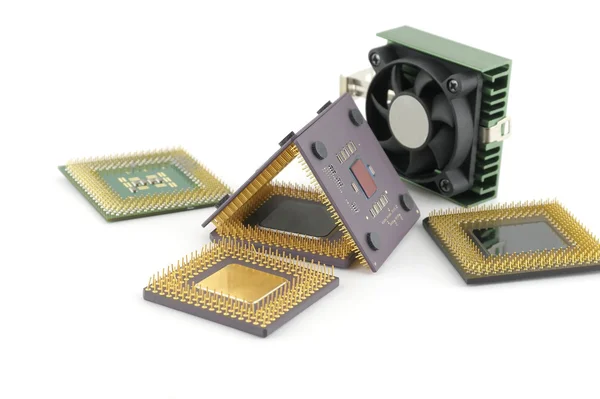 Old microprocessors with fan — Stock Photo, Image