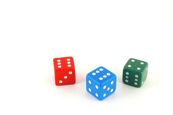 Three color dice — Stock Photo, Image