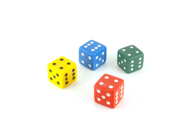 Four color dice — Stock Photo, Image