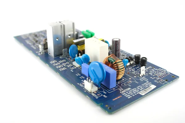 Oude elektronica circuitbord over Wit — Stockfoto