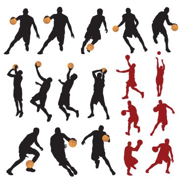 Basketball players clipart