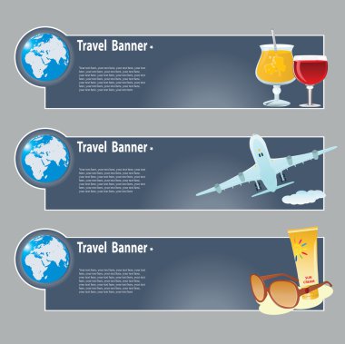 Travel banners clipart