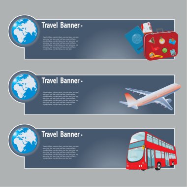 Travel banners clipart