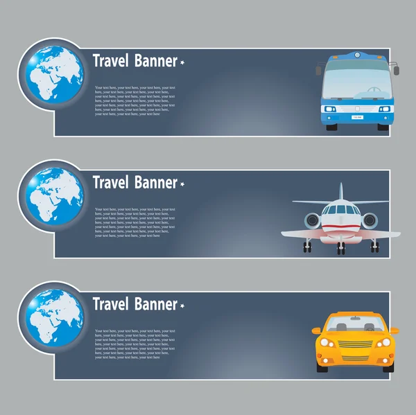 Bannières de voyage — Image vectorielle