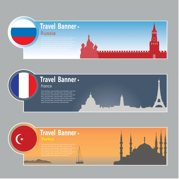 Баннеры для путешествий — стоковый вектор