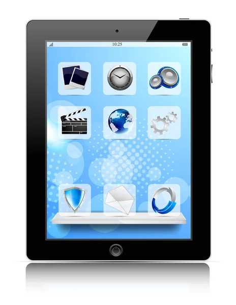 Tablette PC avec icône — Image vectorielle