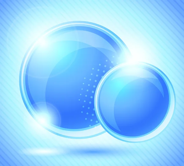 Achtergrond met twee blauwe cirkels — Stockvector