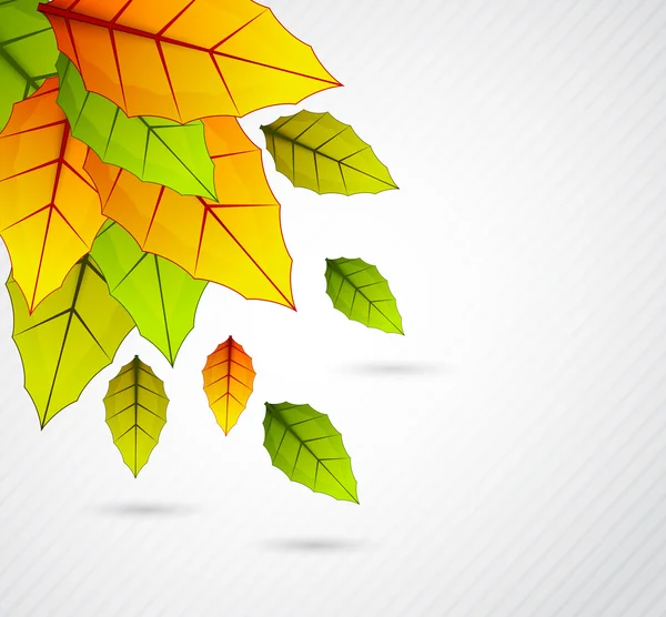 与多彩的树叶背景 — 图库矢量图片