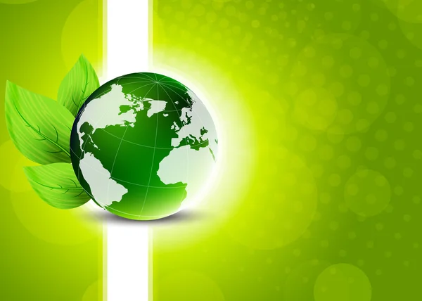 Grüner Hintergrund mit Globus — Stockvektor