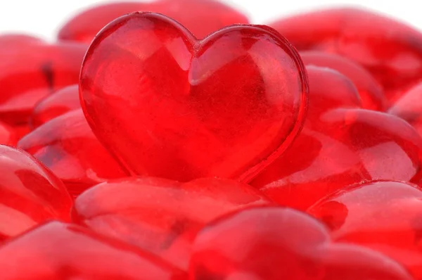 Пластик красного сердца — стоковое фото