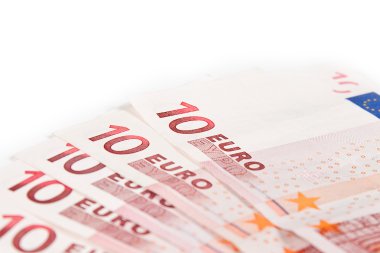 Close-up 10 euro banknotes clipart