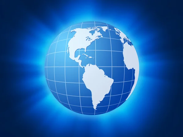 Azul mundo globo fundo — Fotografia de Stock