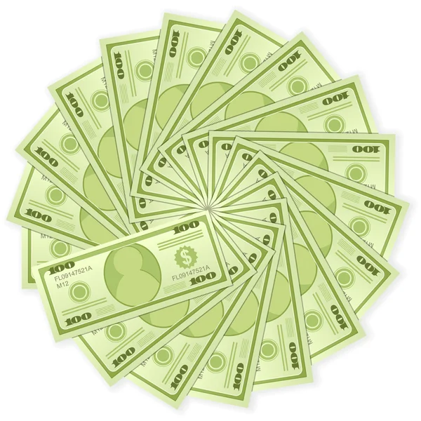 Yüz dolarlık banknotlar — Stok Vektör