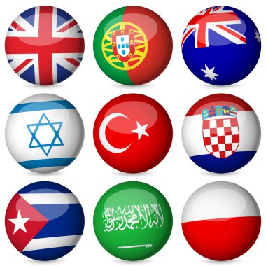 national flag ball set 4 clipart