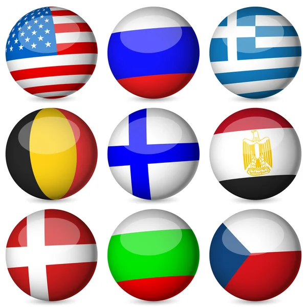 Nationella flagga boll uppsättning — ストックベクタ