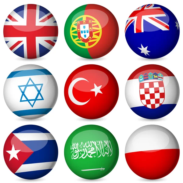 Conjunto de bolas bandera nacional 4 — Vector de stock