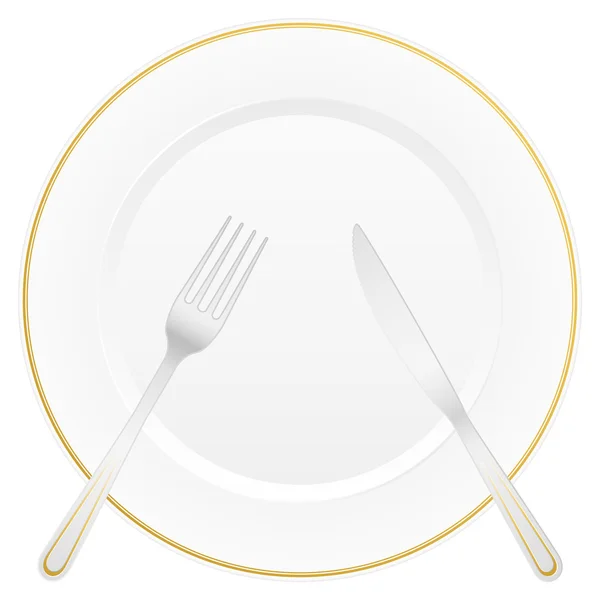 Coltello e forchetta per piatti — Vettoriale Stock