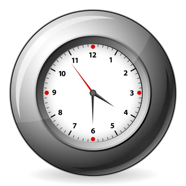 Reloj de pared gris — Vector de stock