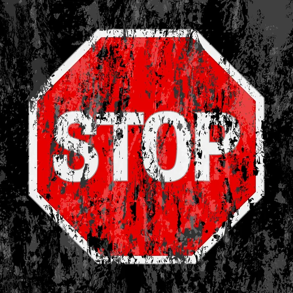 Grunge stop sign background — Stock Vector