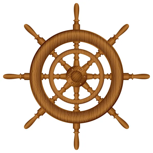 Дерев'яні керма колесо — стоковий вектор
