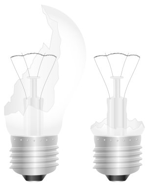 Broken light bulb clipart