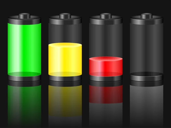 Niveau de batterie noir — Image vectorielle