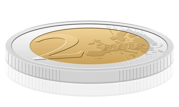 2 євро монетою — стоковий вектор
