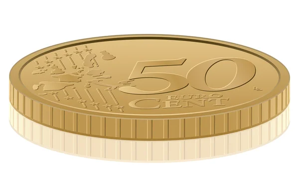50 centesimi di euro — Vettoriale Stock