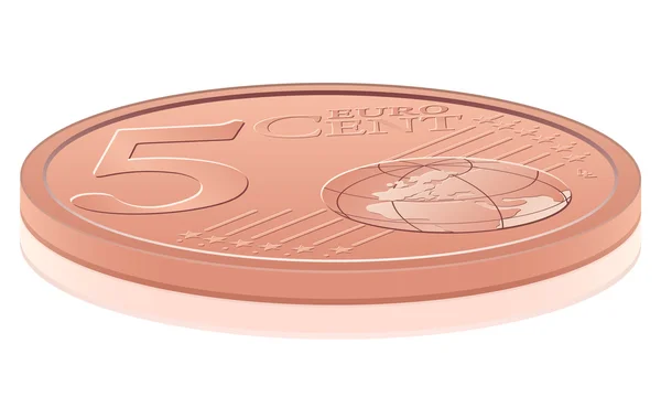 Beş euro cent — Stok Vektör
