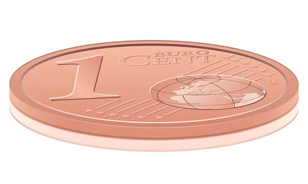 Jedno euro cent — Wektor stockowy