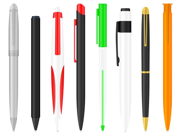 Set de stylos à bille — Image vectorielle