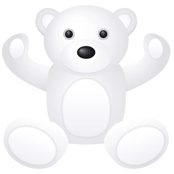 Hračka medvídek bílá — Stockový vektor