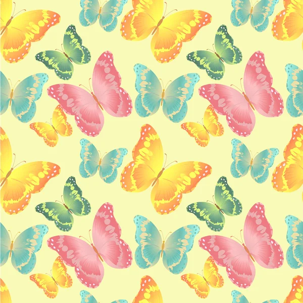 Patrón sin costuras con siluetas mariposas coloridas — Archivo Imágenes Vectoriales