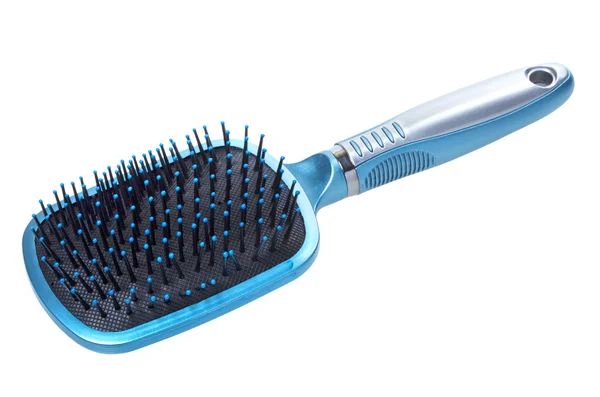 Escova de cabelo azul — Fotografia de Stock