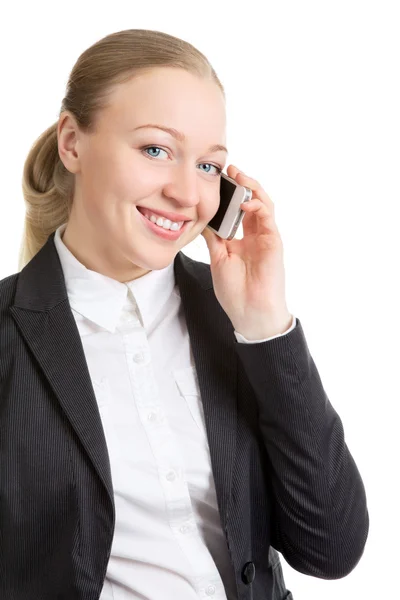 Zakenvrouw praten op mobiele telefoon — Stockfoto